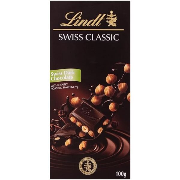 Lindt Swiss Classic Dark Hazelnut Chocolate 100 gm