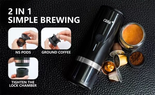 Portable Mini Espresso Coffee machine CERA+ PCM01