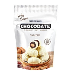 White chocolate coated date with almond - Chocodate White
