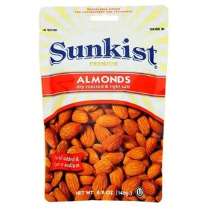 Sunkist Premium Almonds Dry Roasted & Light Salt 140g