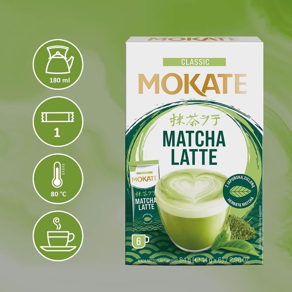 Matcha Latte - Mokate | 84g - 6 Serving Individual Pack - Image 3