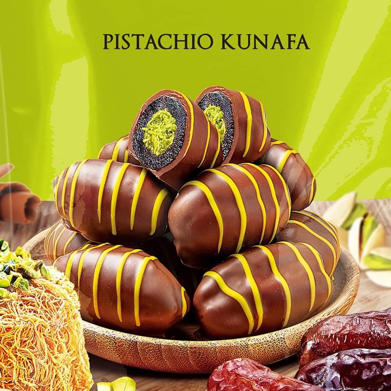 Chocolate Coated Dates Chocodate Pistachio Kunafa Chocolate Coated Dates Chocodate Pistachio Kunafa