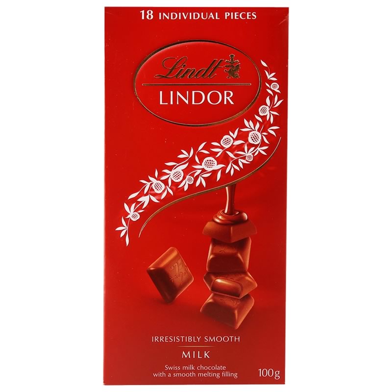 Lindt Lindor Swiss Milk Chocolate 100g Lindt Lindor Milk Chocolate Bar 100g - Image 1
