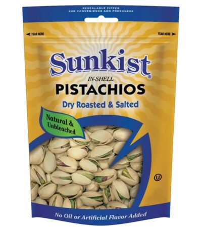 Sunkist pistachios dry roasted & light salt