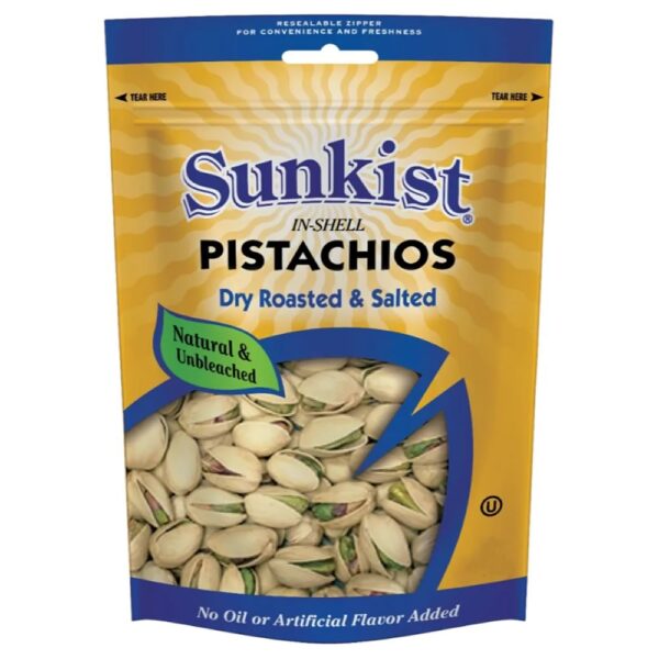Sunkist pistachios dry roasted & light salt