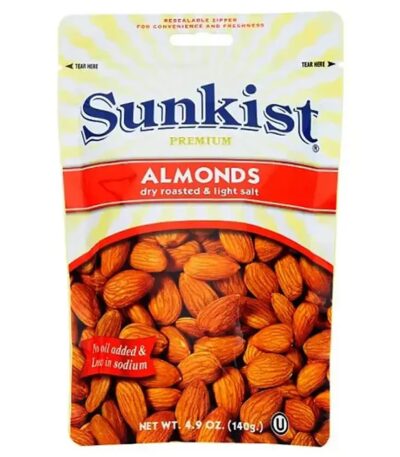 Sunkist premium almonds dry roasted & light salt