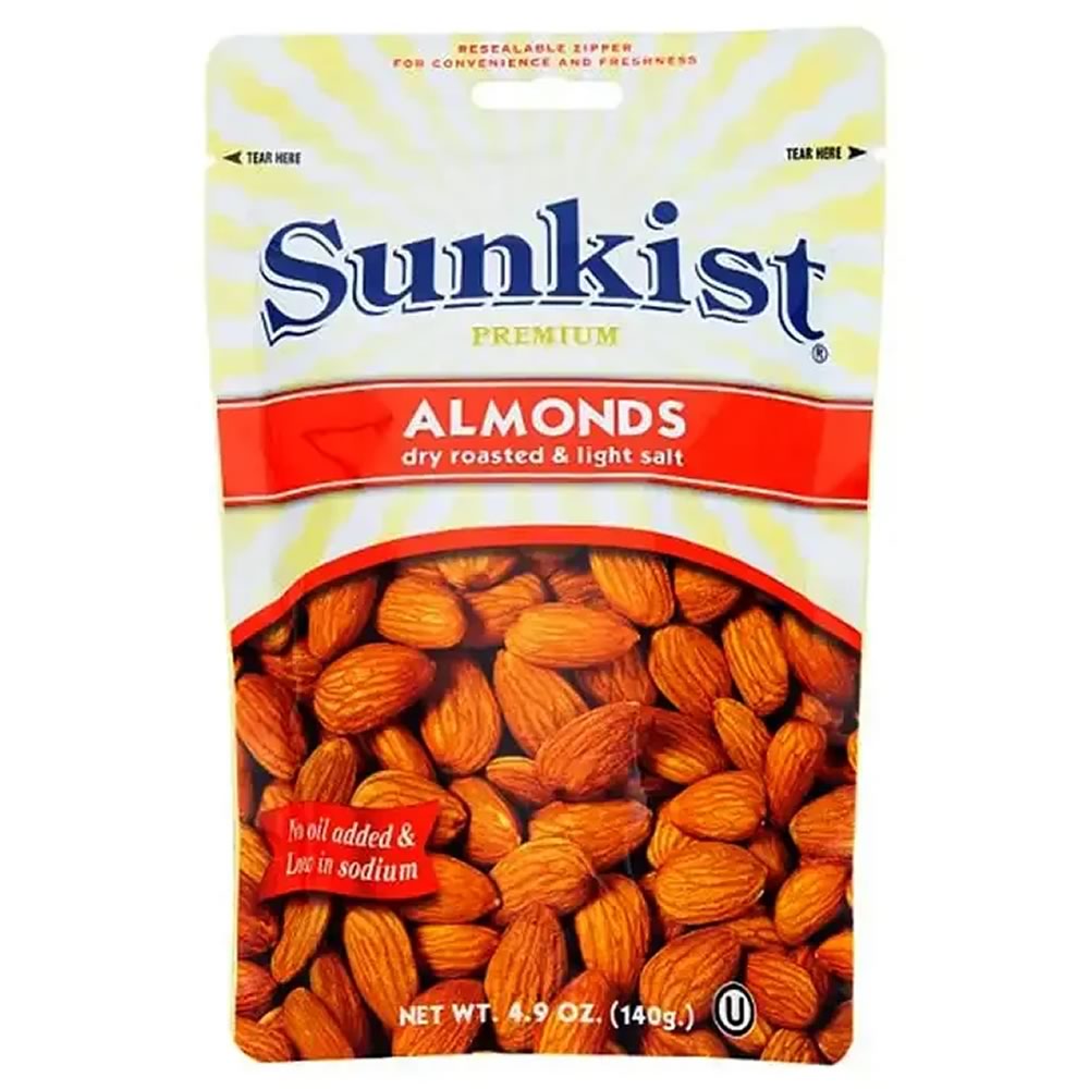 Sunkist premium almonds dry roasted & light salt Sunkist premium almonds dry roasted & light salt