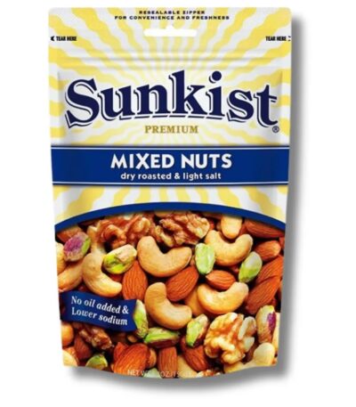 Sunkist premium mixed nuts dry roasted & light salt 150g